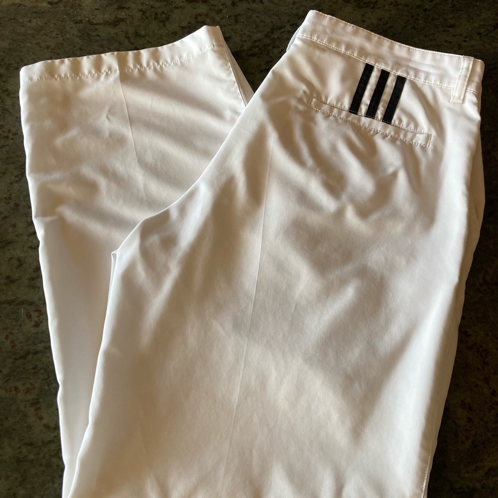 White Adidas Climalite Golf Pants